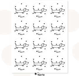 Sluitstickers - Sunny de teckel