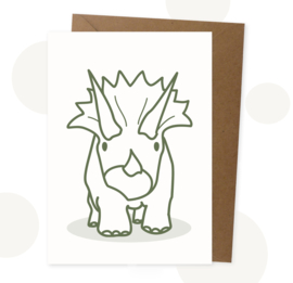 Decoratieset Terry Triceratops | Kussen, Vlaggenlijn en bijpassende Kaart