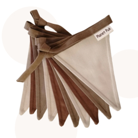 Mooie vlaggenlijn - beige, taupe, spice | Handgemaakt
