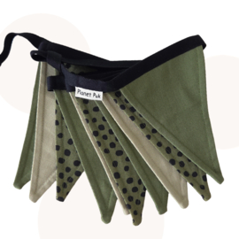 Vlaggenlijn 2 meter - groentinten en stippen