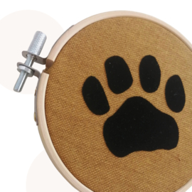 Bamboo ring Pootafdruk | Mosterdgeel | 11 cm | Wanddecoratie