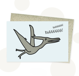 Wenskaart Pterodacylus - Dinokaart