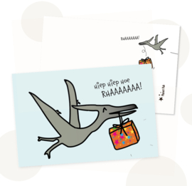 Wenskaart Philon Pterodacylus - Dino Verjaardagskaart!
