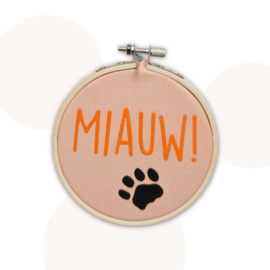 Wandhanger Miauw - Peach - 11 cm