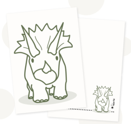 Cadeauset Terry Triceratops – handgemaakte dinosaurus decoratie