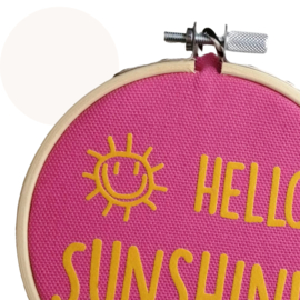 Bamboo ring Fuchsia / Geel - Hello sunshine | 11 cm | Wanddecoratie