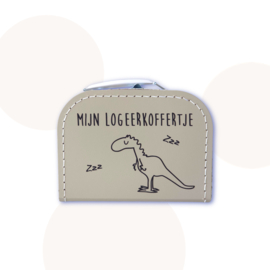 Logeerkoffertje Xavi de T-Rex |  Beige | Kinderkoffertje
