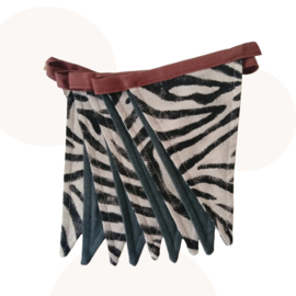 Vlaggenlijn zebra / petrol | 2 mtr. | Handgemaakt