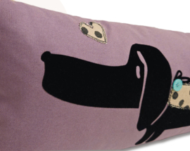 Kussen Keesie de Teckel | Mauve | 30 x 60 cm!