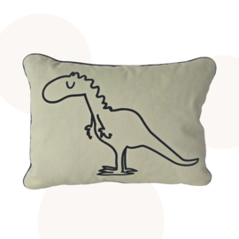 T-Rex kussen kinderkamer | 30x40 cm | Olijfgroen
