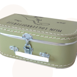 Logeerkoffertje Xavi de T-Rex |  Saliegroen | Kinderkoffertje