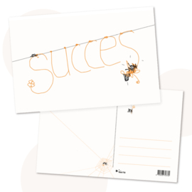 Ansichtkaart Spinnetjes - Succes