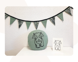 Decoratieset Terry Triceratops | Dino kinderkamer decoratie