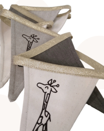 Mooie vlaggenlijn Giraffe - naturel, beige, taupe | Handgemaakt