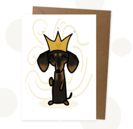 Deco kaart - Koning Teckel | A5 formaat!