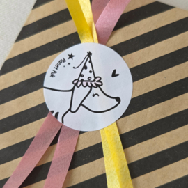 Sluitstickers Teckel – feestelijke teckel stickers