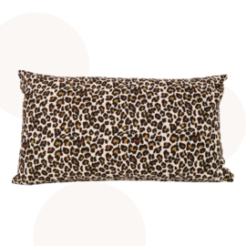 Kussen Panterprint | Beige, Okergeel, Brique | 30 x 50 cm | Sierkussen | Handgemaakt