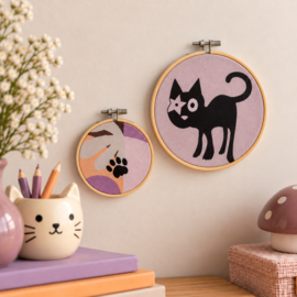 Ronde Wandhanger | Fantasieprint met Pootafdruk | 11 cm