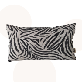Zebraprint kussen | 30 x 50 cm | Beige / Zwart