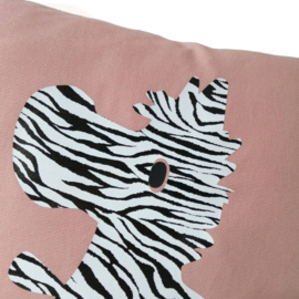 Zebra kussen oudroze - 35 x 35 cm