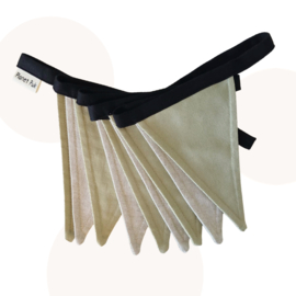 vlaggenlijn 2 meter - Olijfgroen / Beige