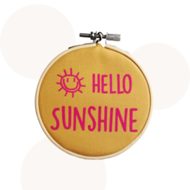 Bamboo ring Okergeel / Fuchsia - Hello sunshine | 11 cm | Wanddecoratie