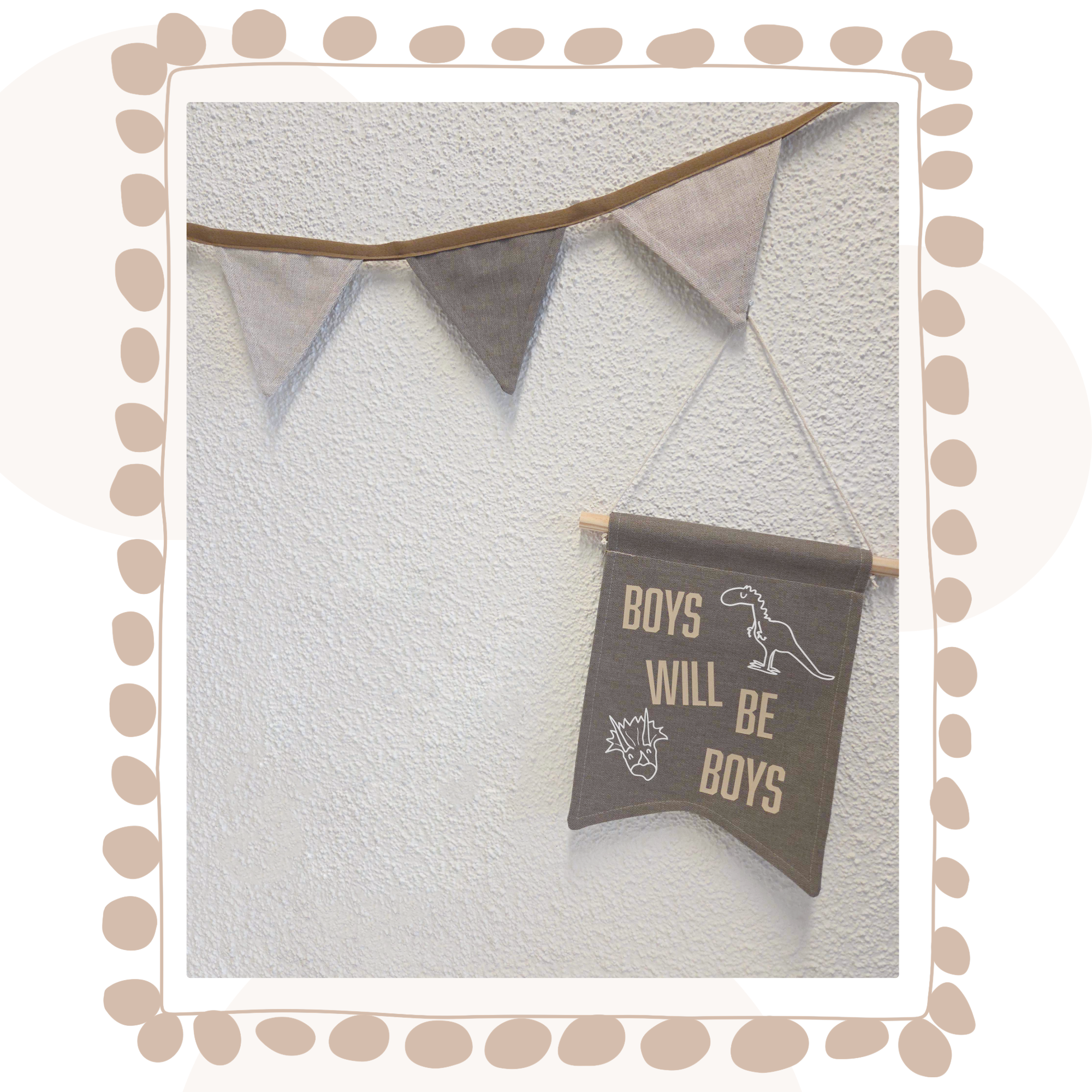 Cadeauset  Boys will be Boys met gratis Cadeaukaartje | Dinokamer decoratie
