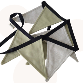 vlaggenlijn 2 meter - Olijfgroen / Beige