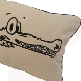 Alligator Kussen XL | olijfgroen | 30 x 50 cm!