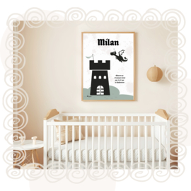 Geboorteposter Kasteel & Draakje | A3-Formaat