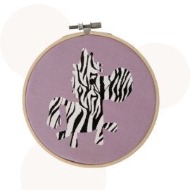 Bamboo ring - Zebra | Lila | 16 cm
