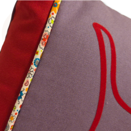 Kussen Sunny de Teckel | Mauve & Rood | 30 x 50 cm