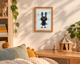 Kinderkamerposter – Bunchy Konijn | A4 Formaat