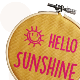 Bamboo ring Okergeel / Fuchsia - Hello sunshine | 11 cm | Wanddecoratie