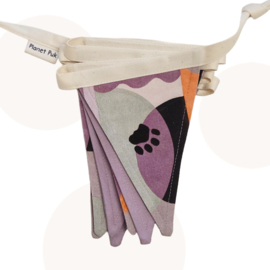 Vlaggenlijn Kattenpootjes - Lila Fantasie - 2 Meter