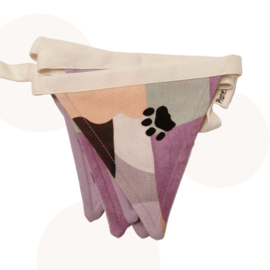 Kleurrijke vlaggenlijn met Kattenpootjes - Lila Fantasie | Handgemaakt