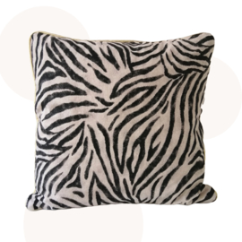 Kussen Zebraprint met gouden bies