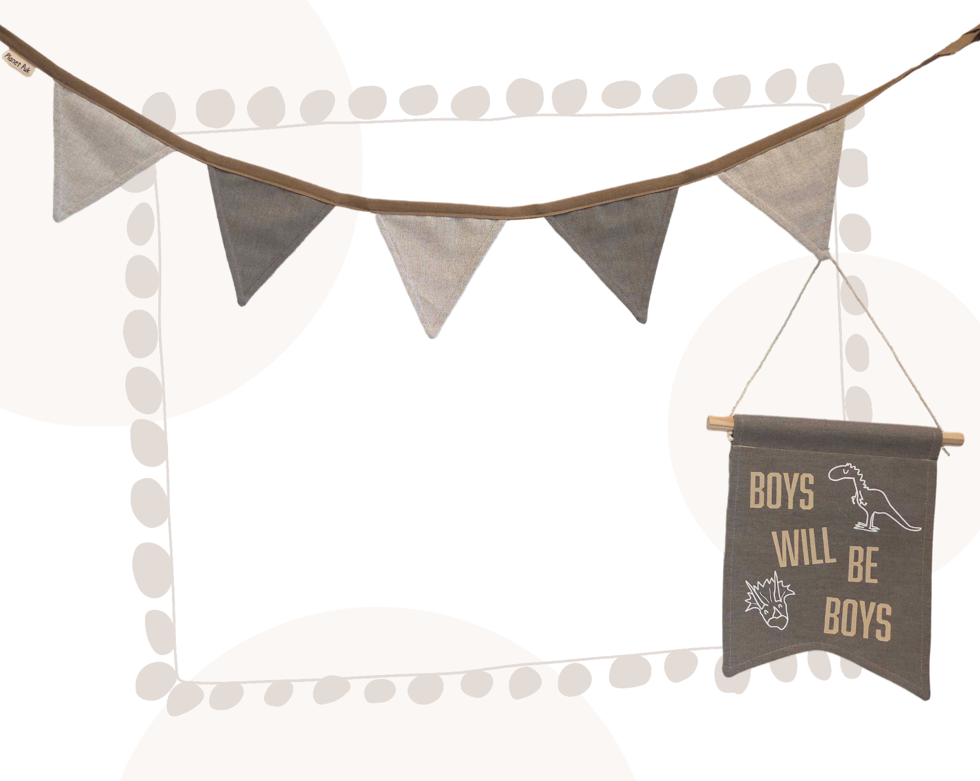 Cadeauset  Boys will be Boys met gratis Cadeaukaartje | Dinokamer decoratie