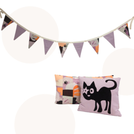 Vlaggenlijn Kattenpootjes - Lila Fantasie - 2 Meter