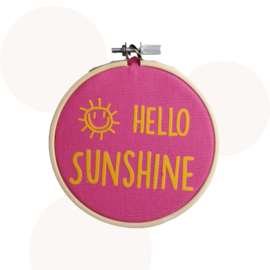 Bamboo ring Fuchsia / Geel - Hello sunshine | 11 cm | Wanddecoratie