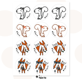 Sluitstickers Bosdieren - Mix 1