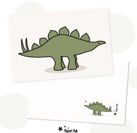 Wenskaart Stegosaurus - Dinokaart