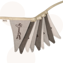 Mooie vlaggenlijn Giraffe - naturel, beige, taupe | Handgemaakt