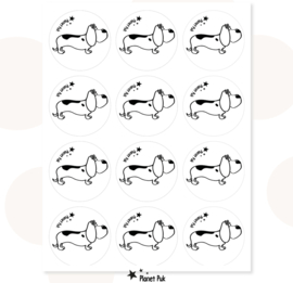 Sluitstickers - Daisy de Hond (Basset Hond)