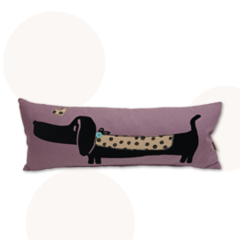 Kussen Keesie de Teckel | Mauve | 30 x 60 cm!
