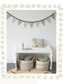 vlaggenlijn 2 meter - Olijfgroen / Beige