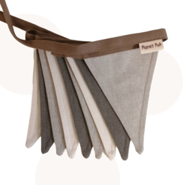 Mooie vlaggenlijn - naturel, beige, taupe | Handgemaakt