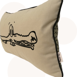Alligator Kussen XL | olijfgroen | 30 x 50 cm!