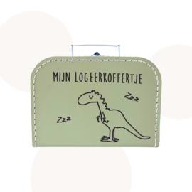 Logeerkoffertje Xavi de T-Rex |  Saliegroen | Kinderkoffertje
