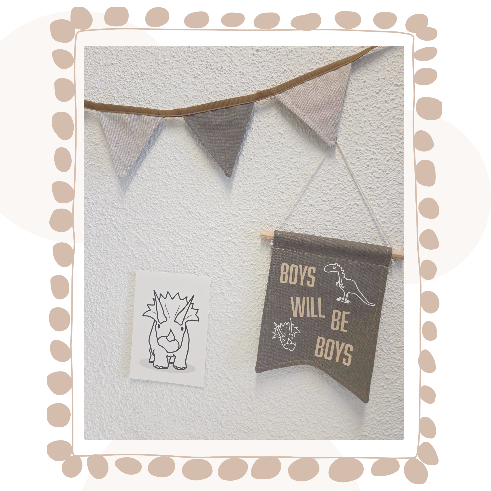 Cadeauset  Boys will be Boys! - Dinokamer decoratie